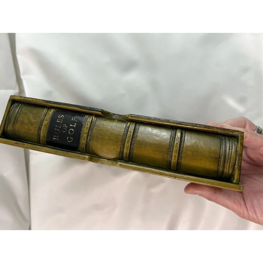 VTG Collectible‎ ceramic Unique Book Shape Jewelry/Decorative/business card Box